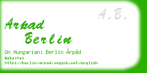arpad berlin business card